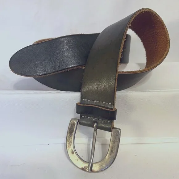 Fabio Corti-Women's Small Distressed Green Genuine Leather Made in Italy Belt - Picture 3 of 16